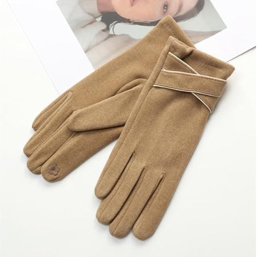 Derong varma pekskärmshandskar för dam, khaki Khaki