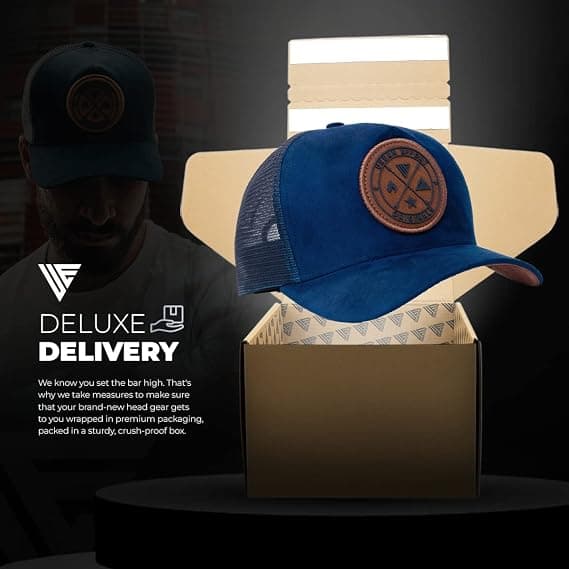 Tucker-hatter for menn - Mesh-ryggkaps for kvinner Baseballhatt 5-panel-Flott baseball snapback-lukking Mørkeblå Dark blue