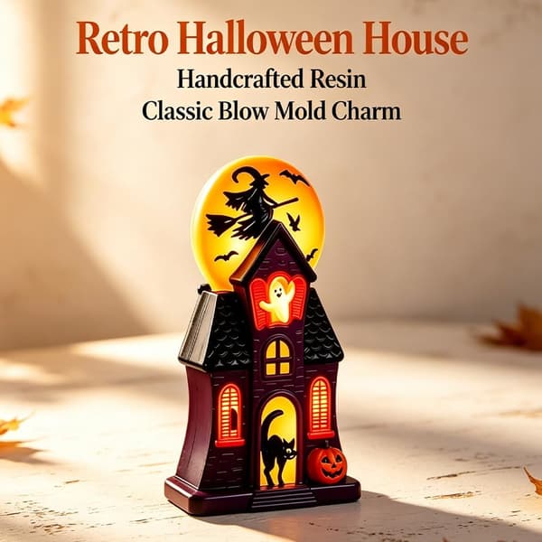 Resin Lysende Spøgelseshuse i Harpiks til Halloweenfestindretning/gaver