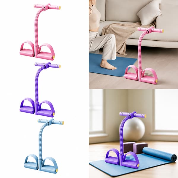 Multifunktionellt spännrep | Elastisk yogapedaldragare | Dragreducerare | Sit-up träningsutrustning | Unisex träning | Motståndsrep rosa pink