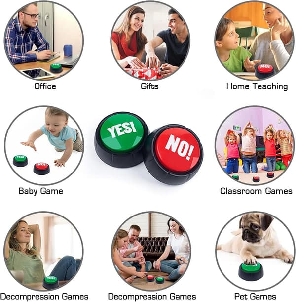 Rolig Buzzer-knapp Leksak - Skämtpresenter Speltillbehör Julklapp (Ja Nej)