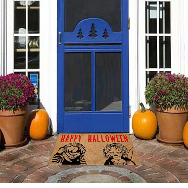 Halloween Kokosprint Udendørs Dørmåtte Gulvmåtter Spooky Vibes Græskar Spøgelse Udendørs carpet5