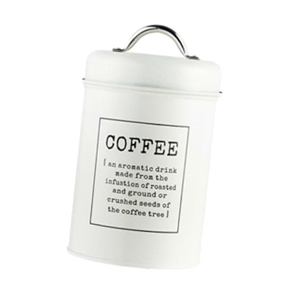 Kaffebeholder Slikkrukke Chokoladekrukke Tørfoder Lufttæt Låg 1,2l Snacks Slik Organizer Køkkenbeholder Til Skab Hylde Hvid White