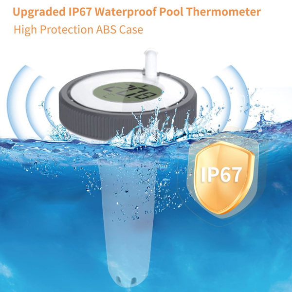 Digital trådløst flydende pooltermometer vandtermometer indendørs display udendørs pooltermometer sæt letlæselig LED-baggrundsbelysning