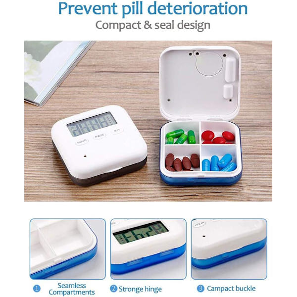 Automatisk pilledispenser Zeerkeer Elektronisk pille-timer-påmindelse