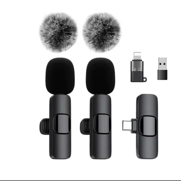 Professionel trådløs minimikrofon til iPhone - Lavalier Bluetooth-mikrofon til videooptagelse Minimikrofon til indholdsskabere Podcasting