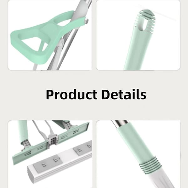 Gulvmoppe, Microfiber Flat Moppe med Integreret Vridesystem, Våd Tør og Støvmoppe til Hårdttræ, Laminat & Fliser (Hvid, Størrelse: 1 Stykke Klud)
