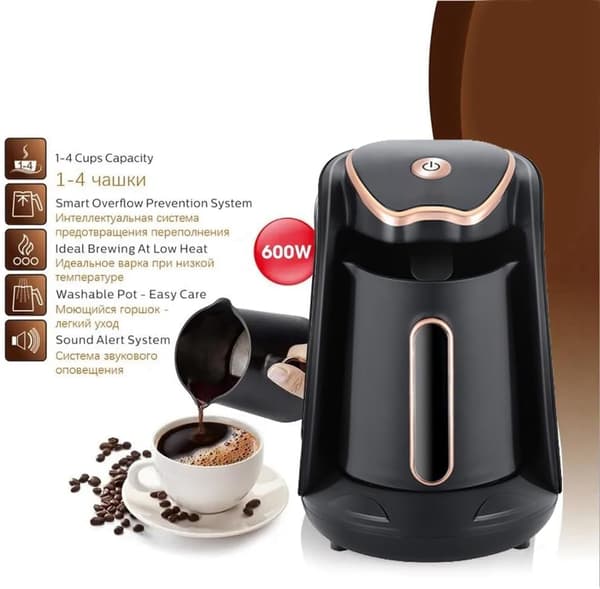 600W Elektrisk Tyrkisk-Arabisk-Gresk Kaffetrakter Automatisk Mokkatrakter med EU-plugg