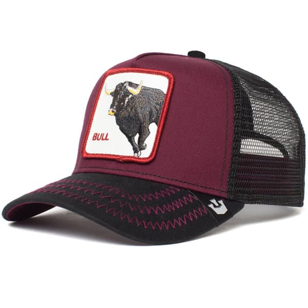Fiskenetkasket med broderet dyredesign Buffalo black and red