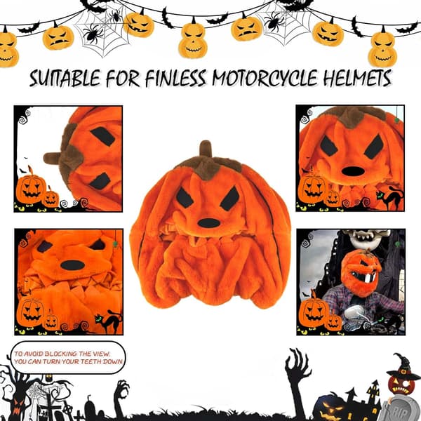 Motorcykelhjelmovertræk Halloween Græskar One Size Passer alle Tilfredshedsgaranti Orange Forstærket version Thickened version