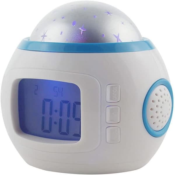 Rum Sky Star Led Nattlampa Projektor Lampa Sovrum Musik Datum Tid Väckarklocka