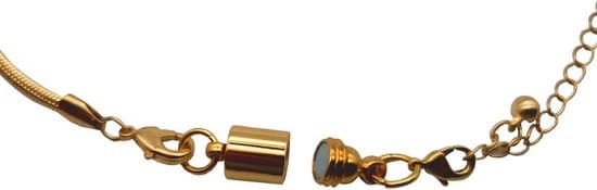 Magnetiska smyckeslås för halsband och armband – Skruvsystem med karbinhake – Silver/Guld (4 stycken)