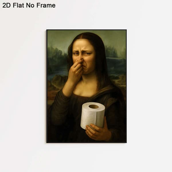 Rolig Mona Lisa Canvasaffisch – Modernt Väggkonsttryck för Heminredning 30x40cm Frameless