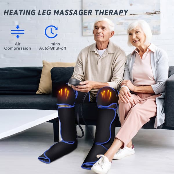 Benmassager med varme og kompression, afslapning og smertelindring med 6 tilstande, 3 vibrationer