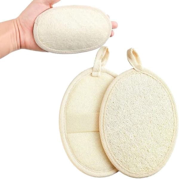 2-pak naturlig loofah til rejsebadesvamp til kvinder og mænd