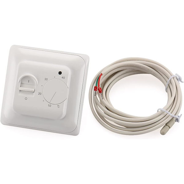 Baomain Hjem Ikke-programmerbare Termostater Strålevarme Gulvvarme Temperatur Manuel Controller 110-120V AC 16A 4 Ledninger (Grader Celsius °C)