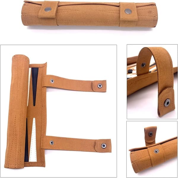 Roll-up Bærbart Ruskind Backgammon Spilsæt - til Voksne og Børn - Ideelt til Autocamperrejser, Krydstogter, Flyrejser, Camping, Backpacking, Bilture mv.