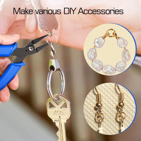 Multifunksjonell DIY Smykketang - Blått Håndtak Dobbel Ring Gummihåndtak