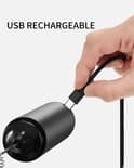 Trådløs mælkeskummer - USB-C genopladelig - Dobbeltfjeder cappuccino skummer - 304 rustfrit stål - Sort - Køkkengave - Skum på 20 sekunder