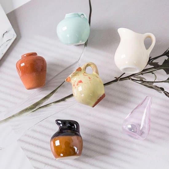 Minivas Kylskåpsmagneter (6-pack) – Magnetisk Design – Keramiskt Material – Kylskåpsdekor – Unik Present till Kontor och Kök – Vårkänsla