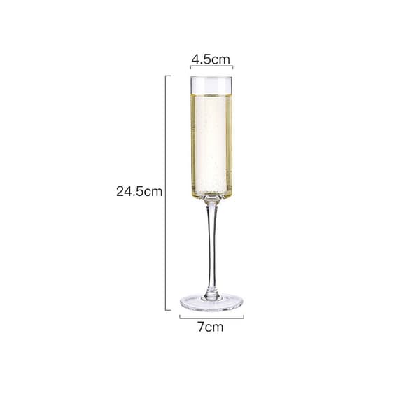 Eleganta champagneglas, set om 4 champagneglas i glas