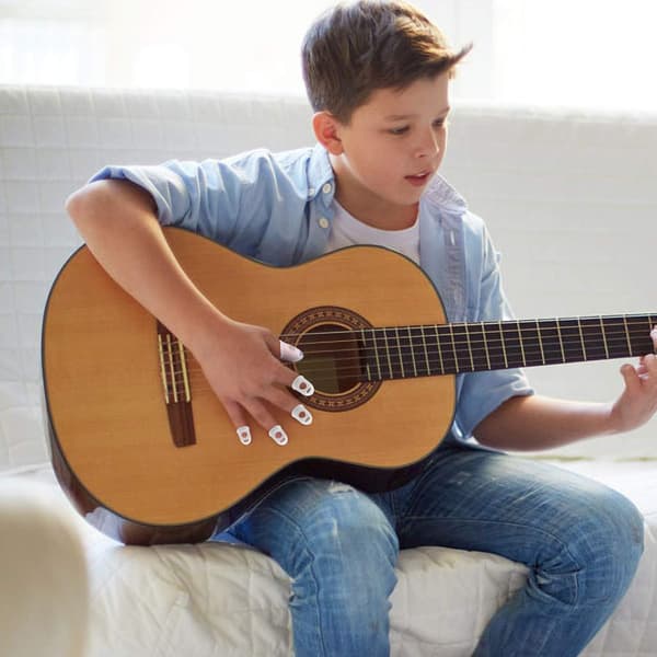 40 st silikon gitarr fingerskydd gitarr fingerspets skyddshöljen för stränginstrument (5 storlekar)