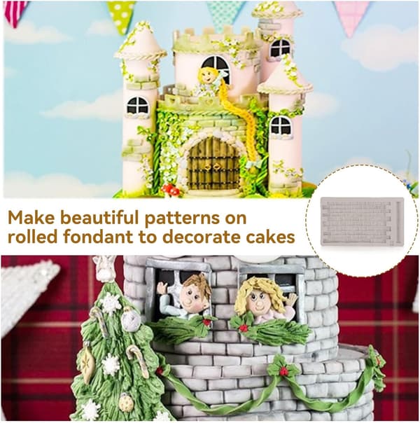 Fondant Impression Mat Silikon Tegelvägg Mönster Spetsmatta Silikonavtrycksform Sugarcraft Bröllopstårta Dekorationsverktyg Choklad Socker Bakning