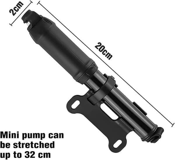 Minicykelpump Bärbar 100 PSI Högtryckscykelpump Cykelluftpump Passar Presta- och Schrader-ventil Ramfäste för Landsvägs- och Mountainbikes