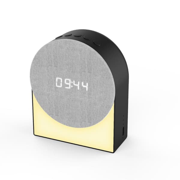 Väckarklocka – Lampa – Bluetooth-högtalare – Digital väckarklocka med vit brusmaskin och Bluetooth-högtalare – 4-i-1 sänglampa med timer