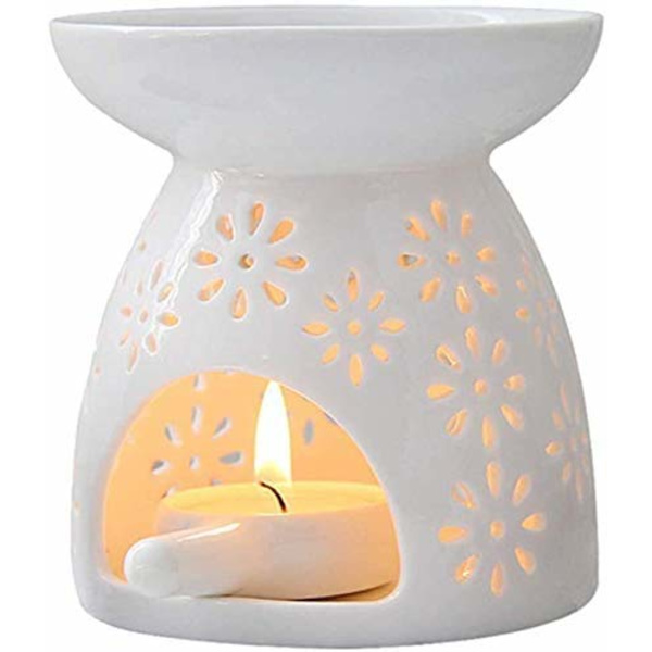 Keramisk Diffuser/Eterisk Olje Diffuser med Telys Keramisk Oljediffuser/Eterisk Oljebrenner/Aromadiffuser for Hjemmekontor og Toaletter