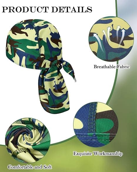 8-pack Do Rag Skull Caps för män Svettavvisande Doo Rags Kylande Hjälmfoder Cykel Motorcykel Bandana