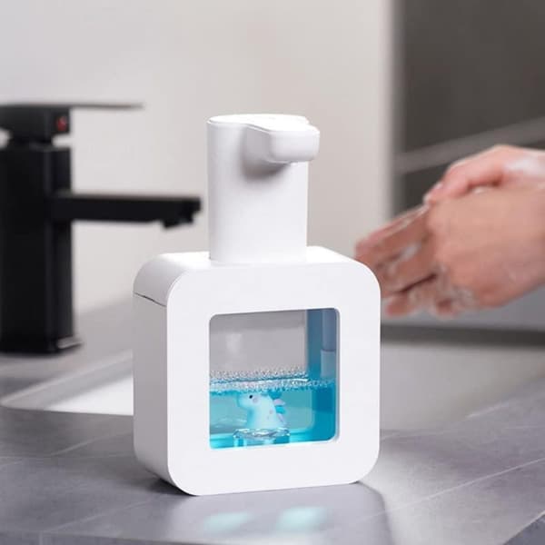 Tegneserie sæbedispenser til børn, genopladelig automatisk sæbedispenser white unicorn