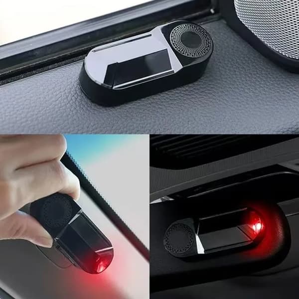 2-pak solcelledrevet blinkende bilalarm – dummyalarm med rød LED smart sensor USB-backup opgraderet