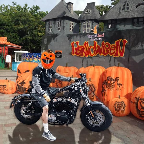 Motorcykelhjälmsöverdrag Halloween-pumpa One Size passar alla Nöjdhetsgaranti Orange förtjockad version Thickened version