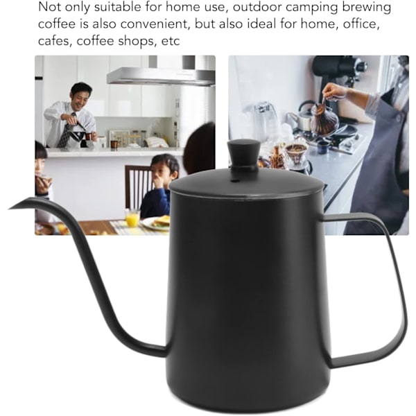 kaffemaskine i rustfrit stål 600 ml sort