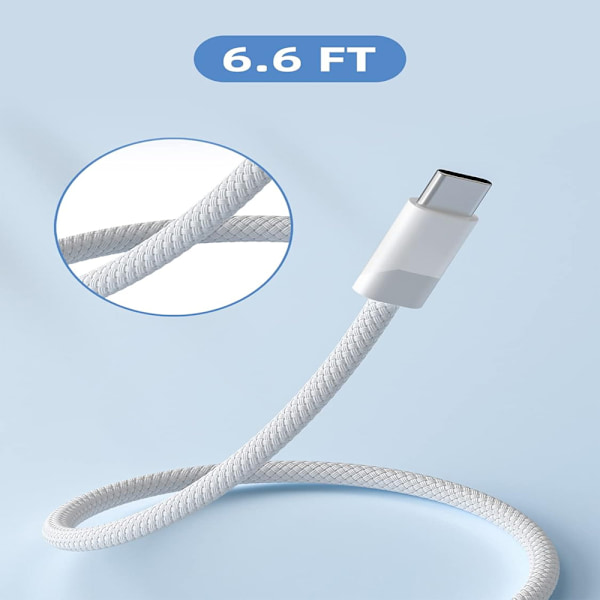 USB-C til MagSafe 3-kabel til MacBook Pro og Air Nylon 2m 140W Silver