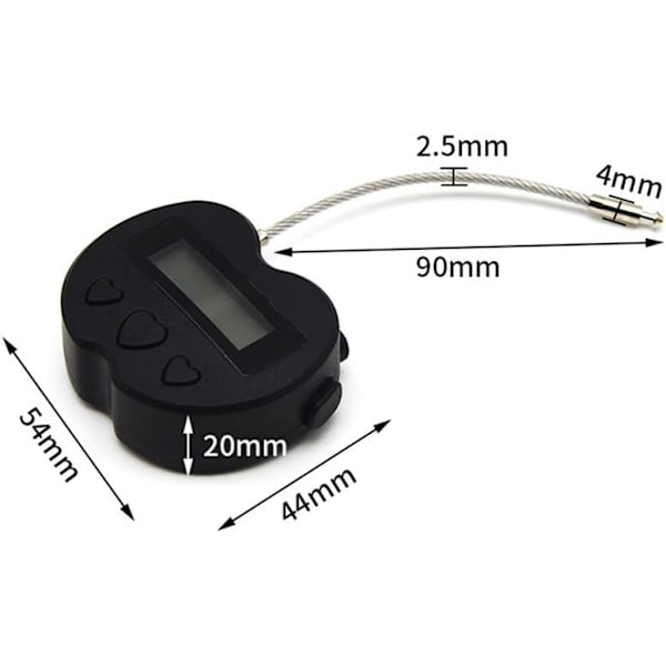 Tidslås LCD-display Tidslås Multifunktionell elektronisk timer USB uppladdningsbart timerhänglås (svart)