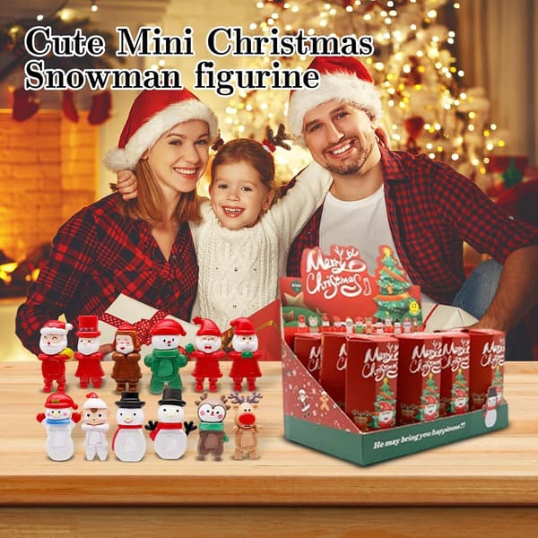 2026 Jule blind box julekalender 12 miniature julepynt DIY julescene sæt