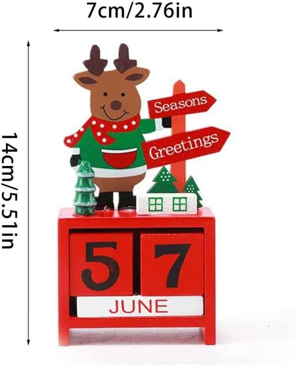 Julepynt trækalender mini skrivebordsdekoration julegave juletræ