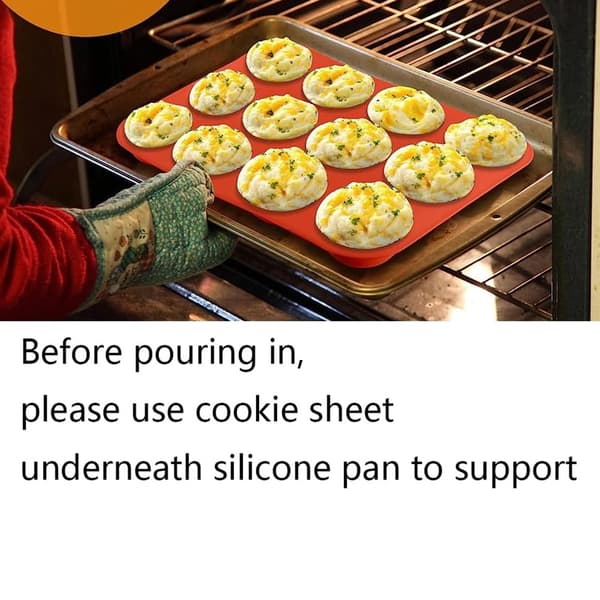 2 st kakformar 12 koppar silikonmuffinsform non-stick diskmaskin mikrovågssäker