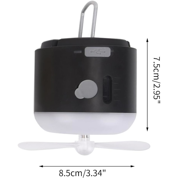 LED Campinglanterne 4 tilstande Campinglys med ventilator og luftfugter til vandreture Strømafbrydelse