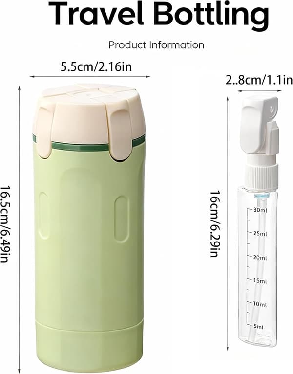 4-i-1 Resedispenserflaskset Påfyllningsbara Läckagesäkra Resetoalettflaskor för Schampo Kroppstvätt Lotion & Balsam 30ml×4 Vit