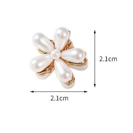 5 STK Perleblomst Hårklemmer Elegante Mini Blomsterkloklemmer for Kvinner og Jenter Hårstyling Tilbehør