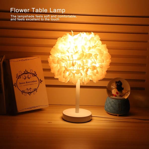 Bordlampe blomsterbordlampe sengelampe bordplade sengelampe dekorative materialer: lyserød
