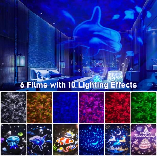 Ocean Night Light Projector Kids Galaxy Projector for Bedroom Nebula Star projector with USB Cable 360 Degree Rotation Kid Night Light Lamp