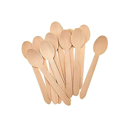 Biologiskt nedbrytbar engångssked i trä - 160MM - 100-pack