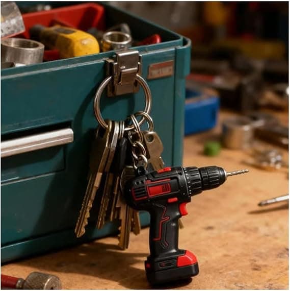 Værktøjs nøglering til hverdagsopgaver, Power Tools nøglering gave, nøgleringe tilbehør.