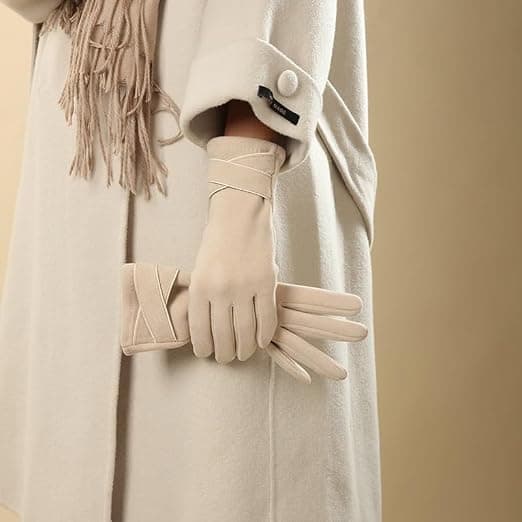 Derong varma pekskärmshandskar för dam, beige Beige