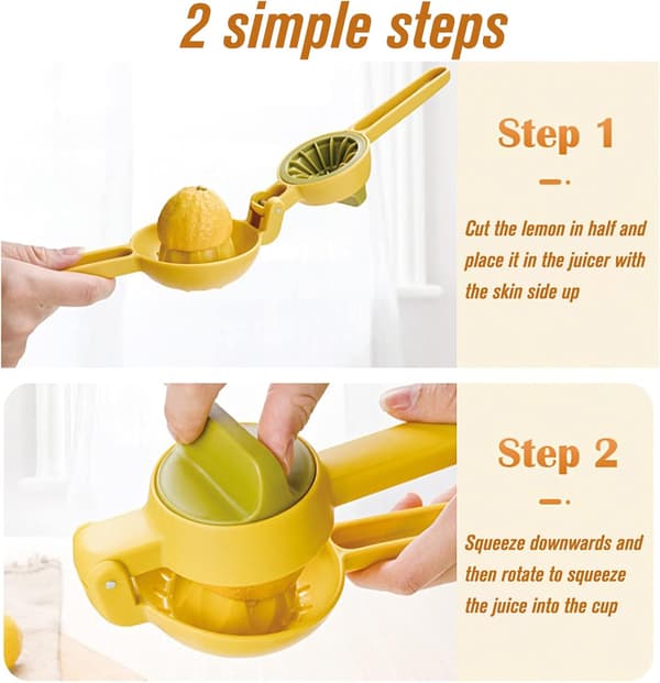 Citronpress Citruspress Manuell Juicer Citrus Roterande Press för Maximal Utvinning Handpress Köksredskap (Blå+gul)