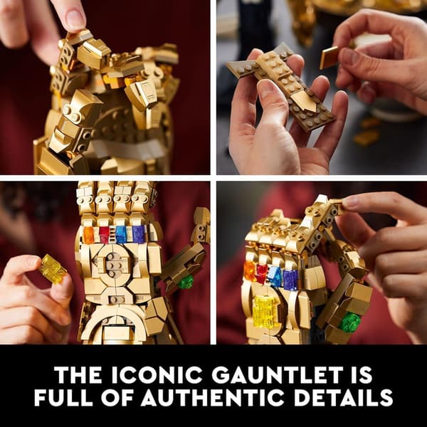 Valaistus-LED Infinity Gauntlet -rakennuspalikkamalliin - ei sisälly mallisarjaan.